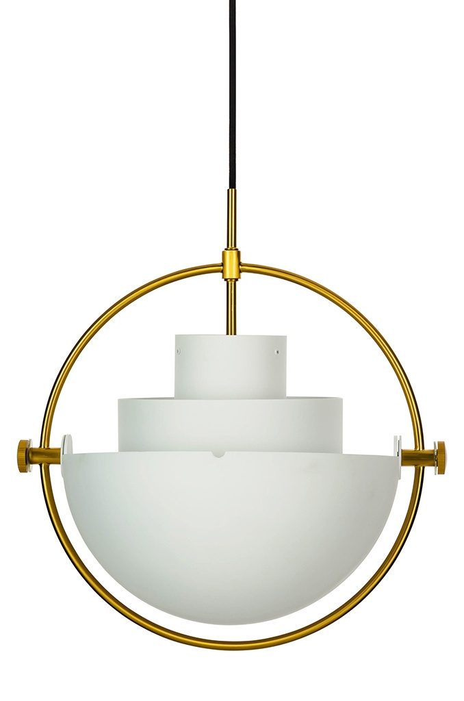 Lampa wisząca VARIA biało złota designerski zwis do sypialni - King Home