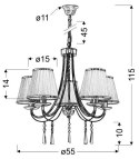 Lampa wisząca żyrandol z kryształkami OSCAR 5 - Candellux Lighting