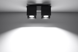 Plafon QUAD 2 czarny podwójna lampa sufitowa aluminiowa - Sollux Lighting