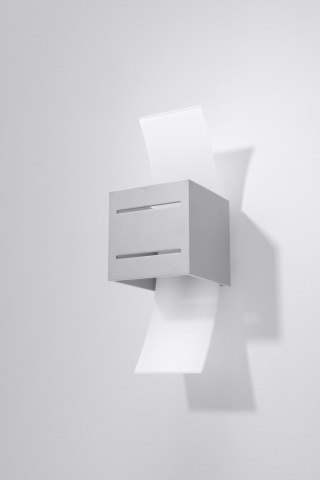 Kinkiet aluminiowy LORETO szary kostka sześcian lampa ścienna dekoracyjna - Sollux Lighting