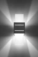 Kinkiet aluminiowy LORETO szary lampa ścienna dekoracyjna - Sollux Lighting - zapalona lampa