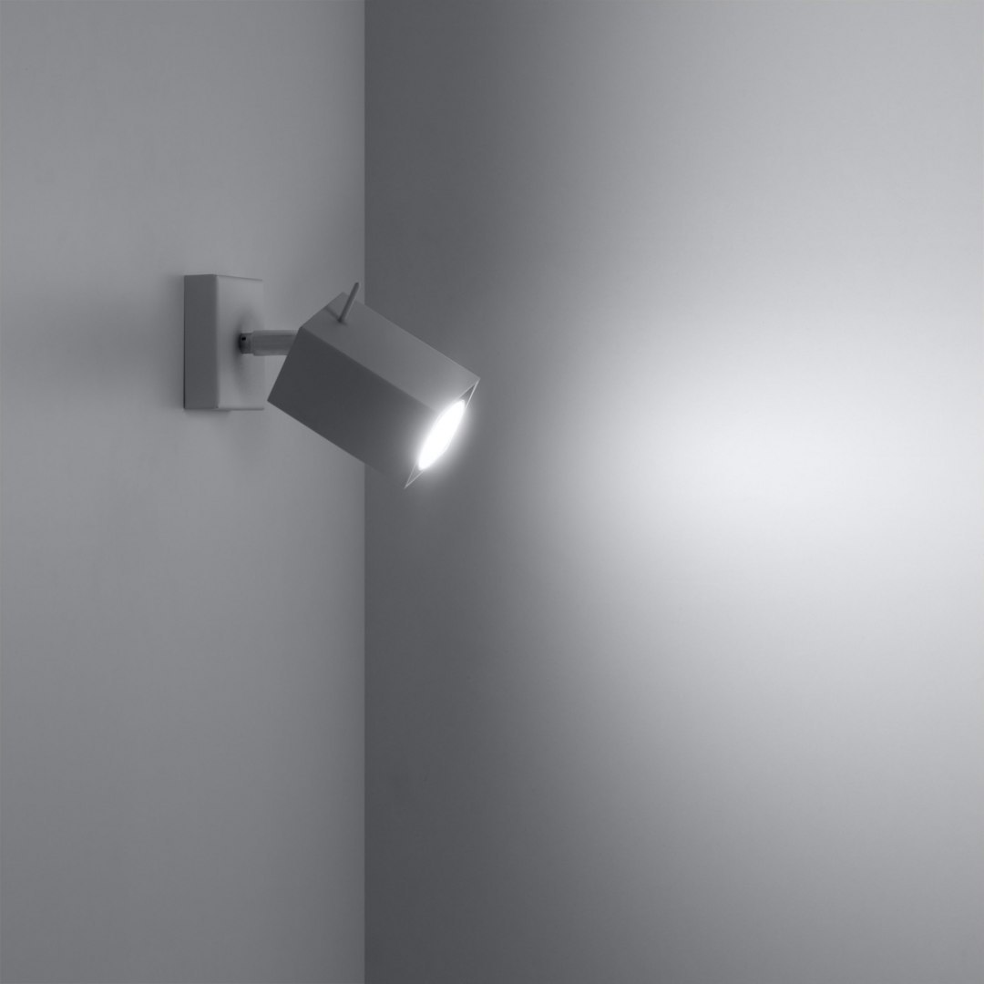 Kinkiet MERIDA stal biały pojedynczy regulowany oświetlenie ścienne - Sollux Lighting - wizualizacja