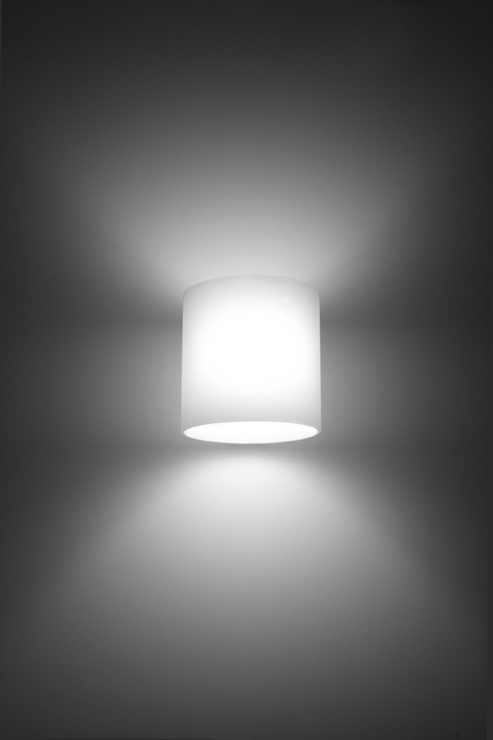 Kinkiet szklany VICI biały lampa ścienna dekoracyjna - Sollux Lighting - zapalona lampa
