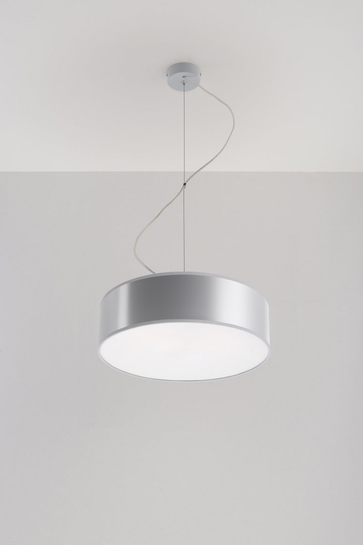 Lampa wisząca ARENA 35 szara z okrągłym abażurem - Sollux Lighting Lampa wisząca ARENA 35 szara z okrągłym abażurem - Sollux Lighting