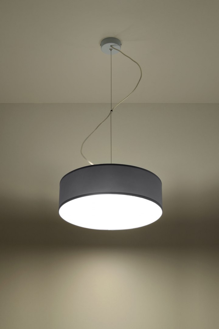 Lampa wisząca ARENA 35 szara z okrągłym abażurem - Sollux Lighting Lampa wisząca ARENA 35 szara z okrągłym abażurem - Sollux Lighting