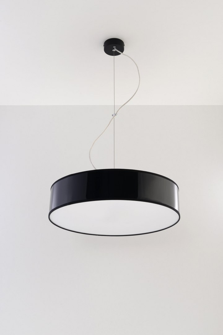 Lampa wisząca ARENA 45 czarna z okrągłym abażurem - Sollux Lighting