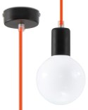 Lampa wisząca EDISON pomarańczowa tkanina/stal - Sollux Lighting