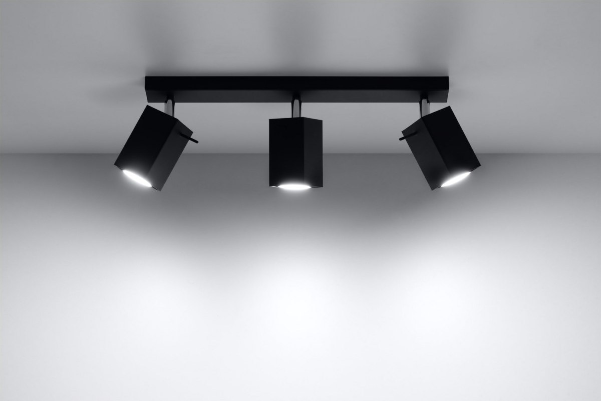 Plafon MERIDA 3 czarny stal lampa sufitowa - Sollux Lighting - wizualizacja
