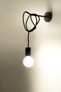 Kinkiet EDISON czarny lampa ścienna dekoracyjna - Sollux Lighting - lampa się świeci