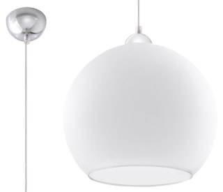 Lampa wisząca BALL biała zwis szklany klosz kula - Sollux Lighting