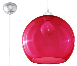 Lampa wisząca BALL czerwona zwis szklany klosz kula - Sollux Lighting