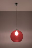 Lampa wisząca BALL czerwona zwis szklany klosz kula - Sollux Lighting
