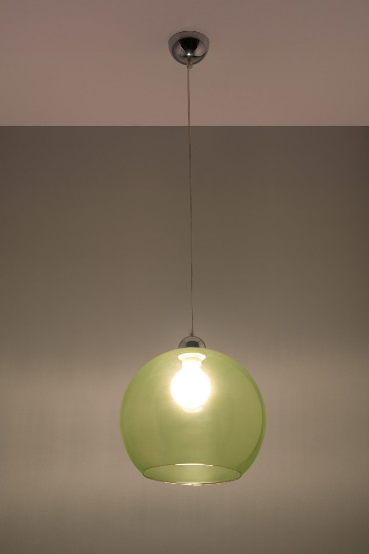 Lampa wisząca BALL zielona zwis szklany klosz kula - Sollux Lighting