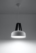 Lampa wisząca CASCO biała/czarne drewno - Sollux Lighting