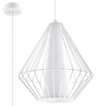 Lampa wisząca DEMI biała druciana loft - Sollux Lighting