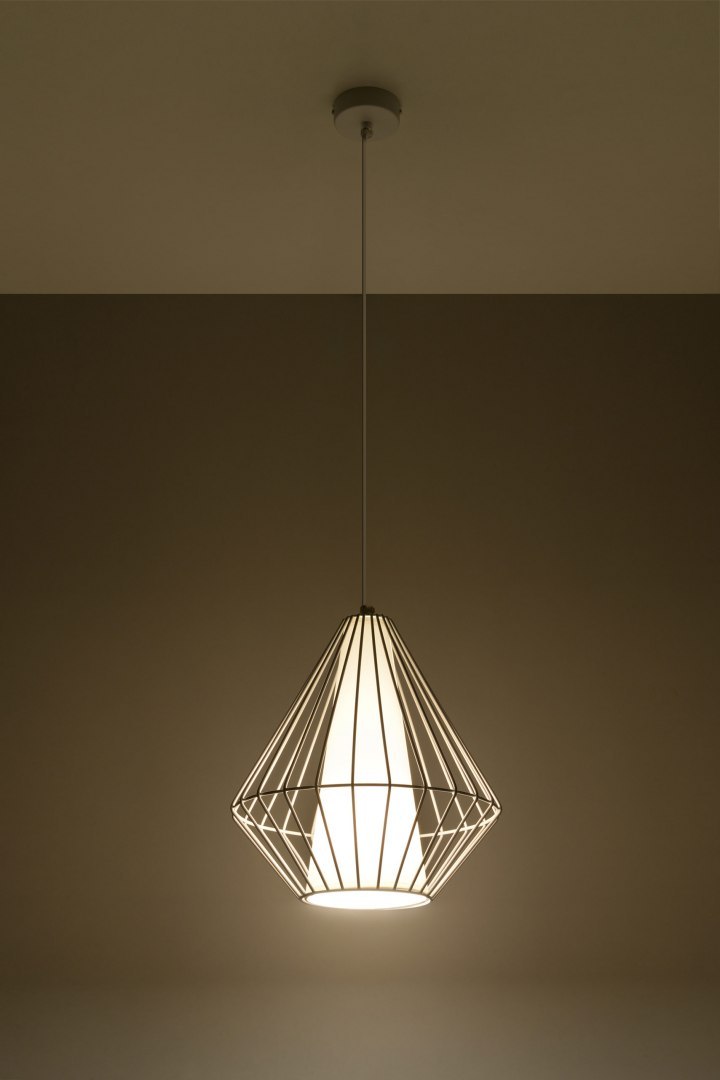 Lampa wisząca DEMI biała druciana loft - Sollux Lighting