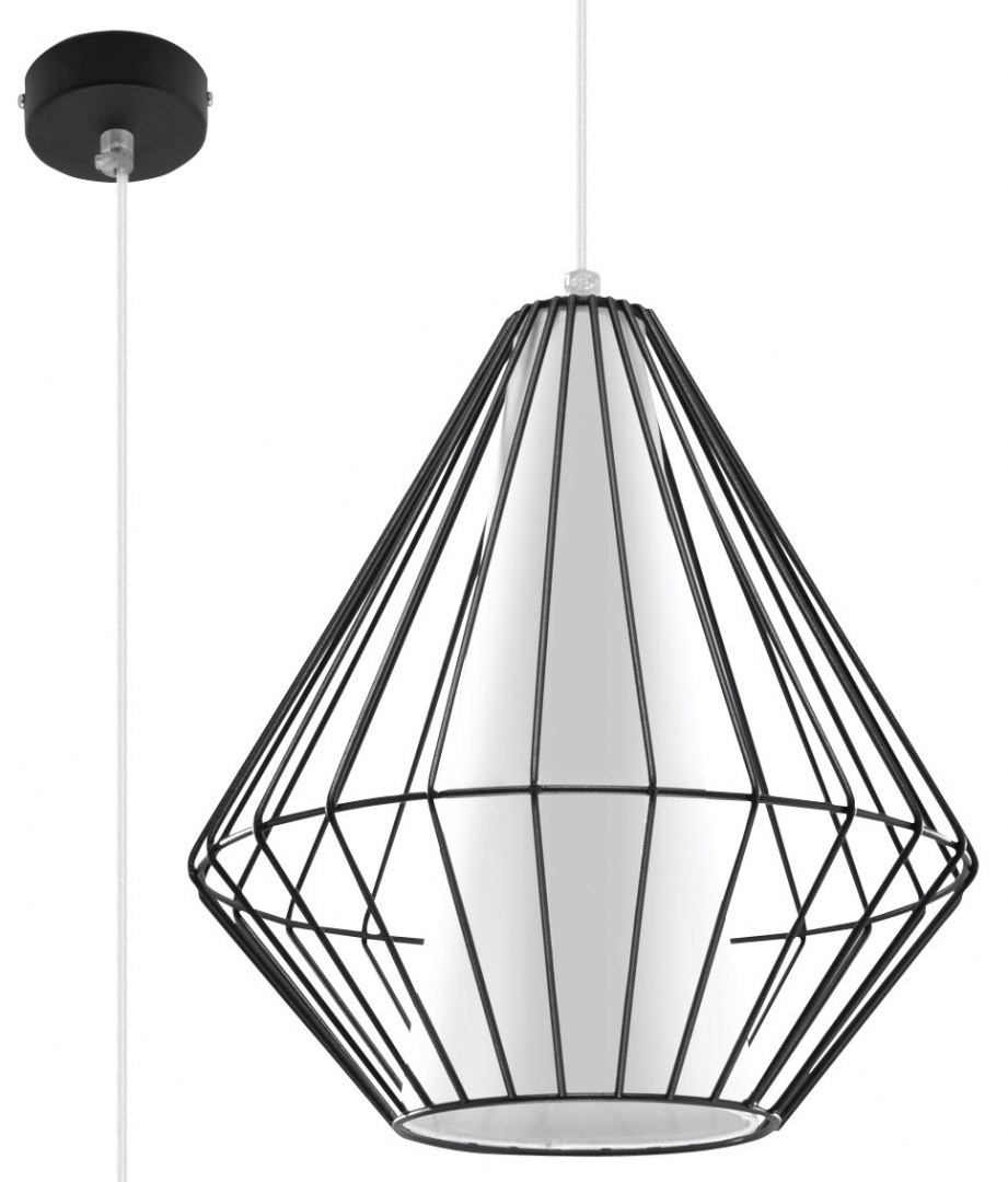 Lampa wisząca DEMI czarna druciana loft - Sollux Lighting