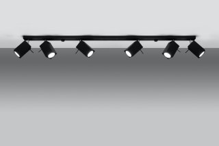 Plafon MERIDA 6L czarny lampa sufitowa listwa sześć ruchomych tub - Sollux Lighting