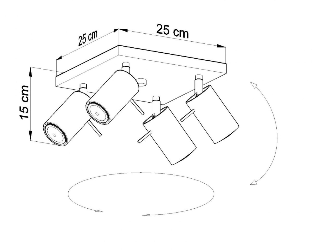 Plafon RING 4 szary - Sollux Lighting Plafon RING 4 szary - Sollux Lighting
