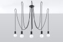 Żyrandol EDISON 5 czarny lampa sufitowa podwieszana pająk pięć żarówek - Sollux Lighting