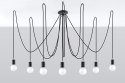 Żyrandol EDISON 7 czarny lampa wisząca dekoracyjna tkanina/stal - Sollux Lighting