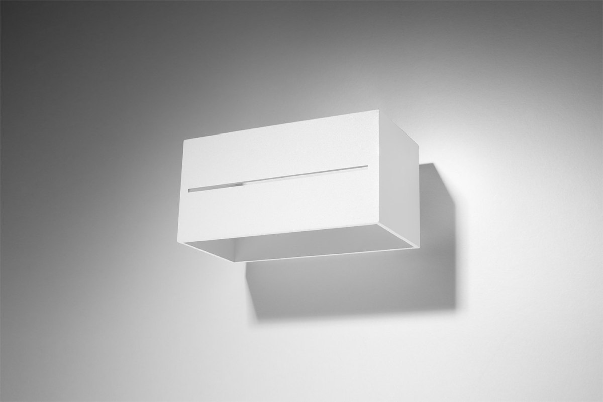 Aluminiowy kinkiet LOBO MAXI biały lampa ścienna dekoracyjna - Sollux Lighting