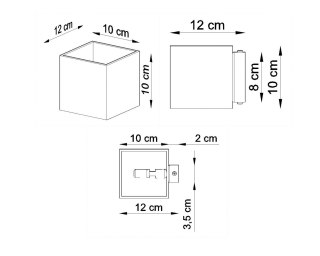 Kinkiet QUAD 1 antracyt sześcian - Sollux Lighting