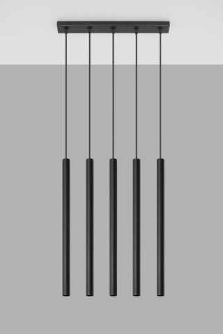 Lampa wisząca PASTELO 5 czarna - Sollux Lighting