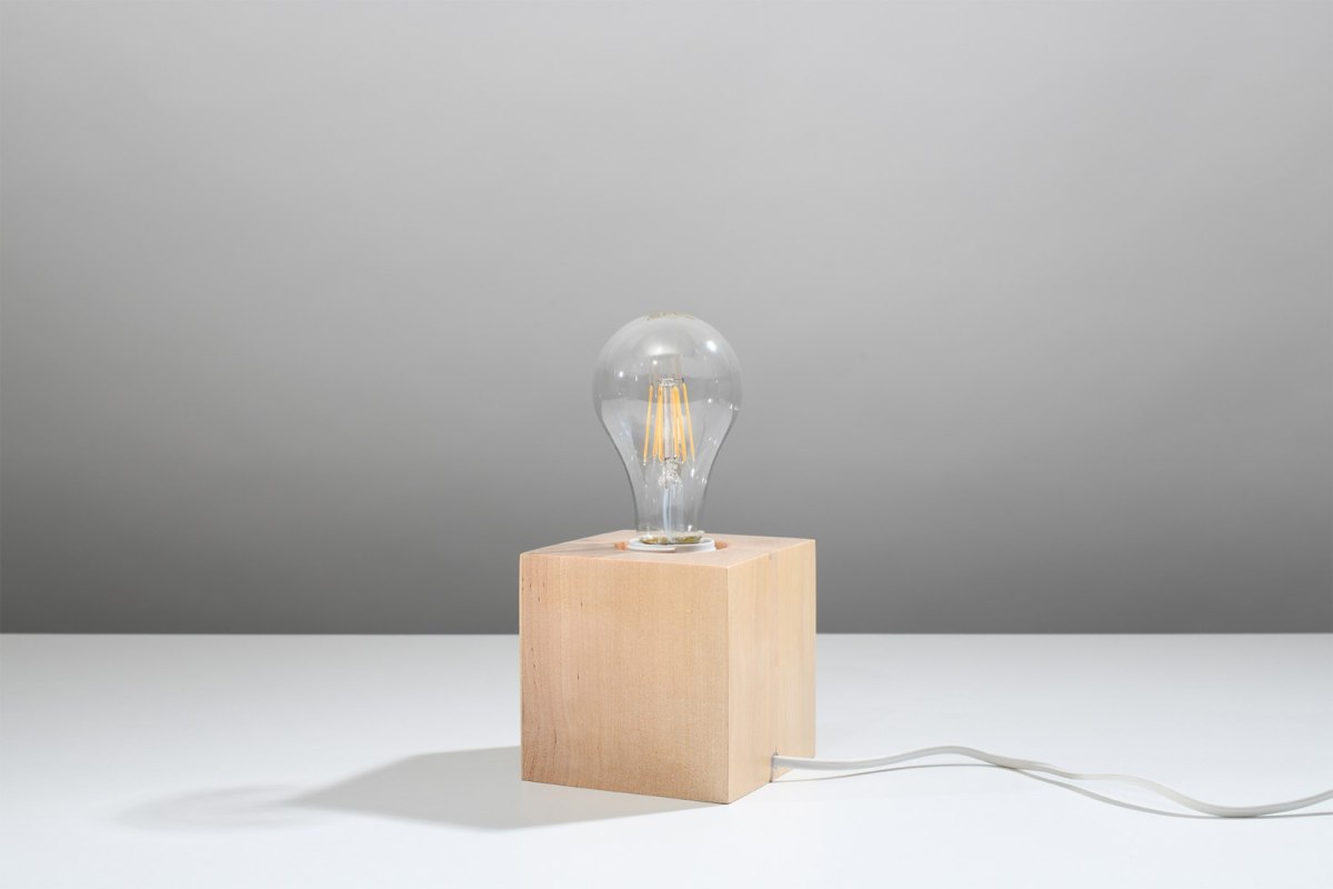 Lampka biurkowa ARIZ naturalne drewno - Sollux Lighting Lampka biurkowa ARIZ naturalne drewno - Sollux Lighting