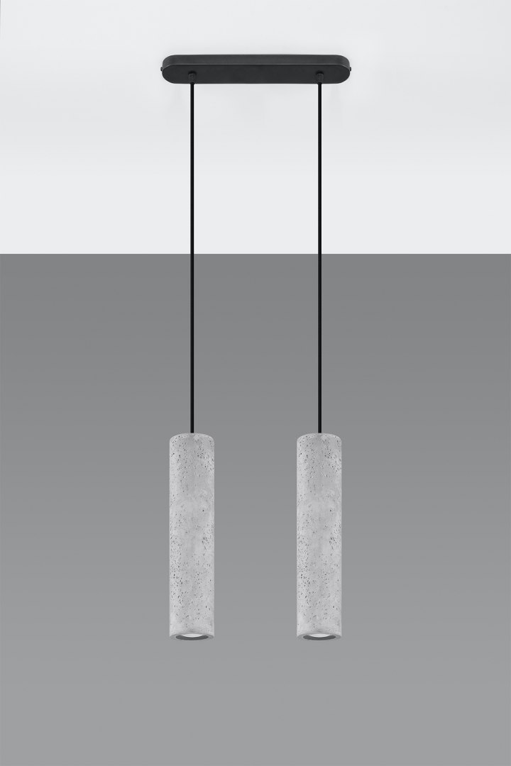Lampa wisząca LUVO 2 lampa dekoracyjna szary beton - Sollux Lighting - wizualizacja