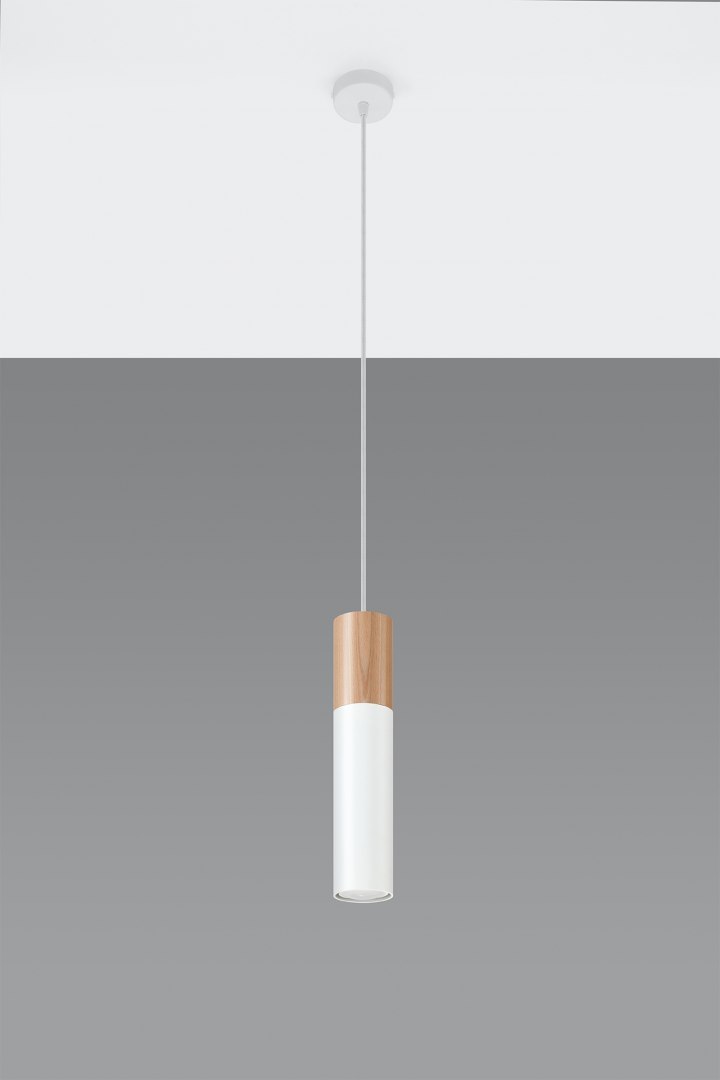 Lampa wisząca PABLO biała pojedynczy zwis tuba - Sollux Lighting