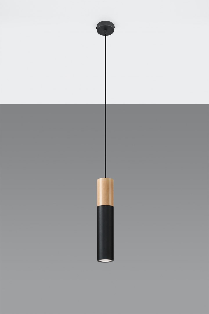 Lampa wisząca PABLO czarna pojedynczy zwis tuba - Sollux Lighting Lampa wisząca PABLO czarna pojedynczy zwis tuba - Sollux Lighting