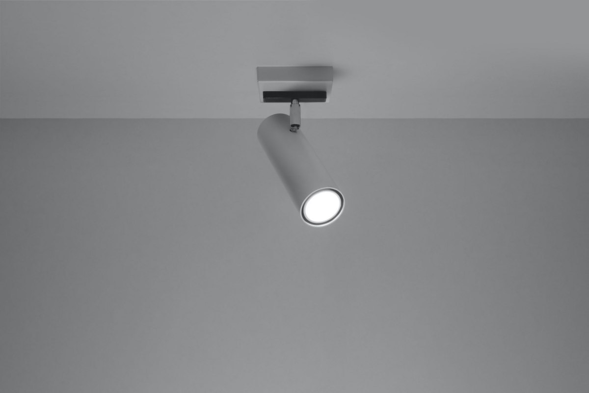 Plafon DIREZIONE 1 biała regulowana tuba spot - Sollux Lighting