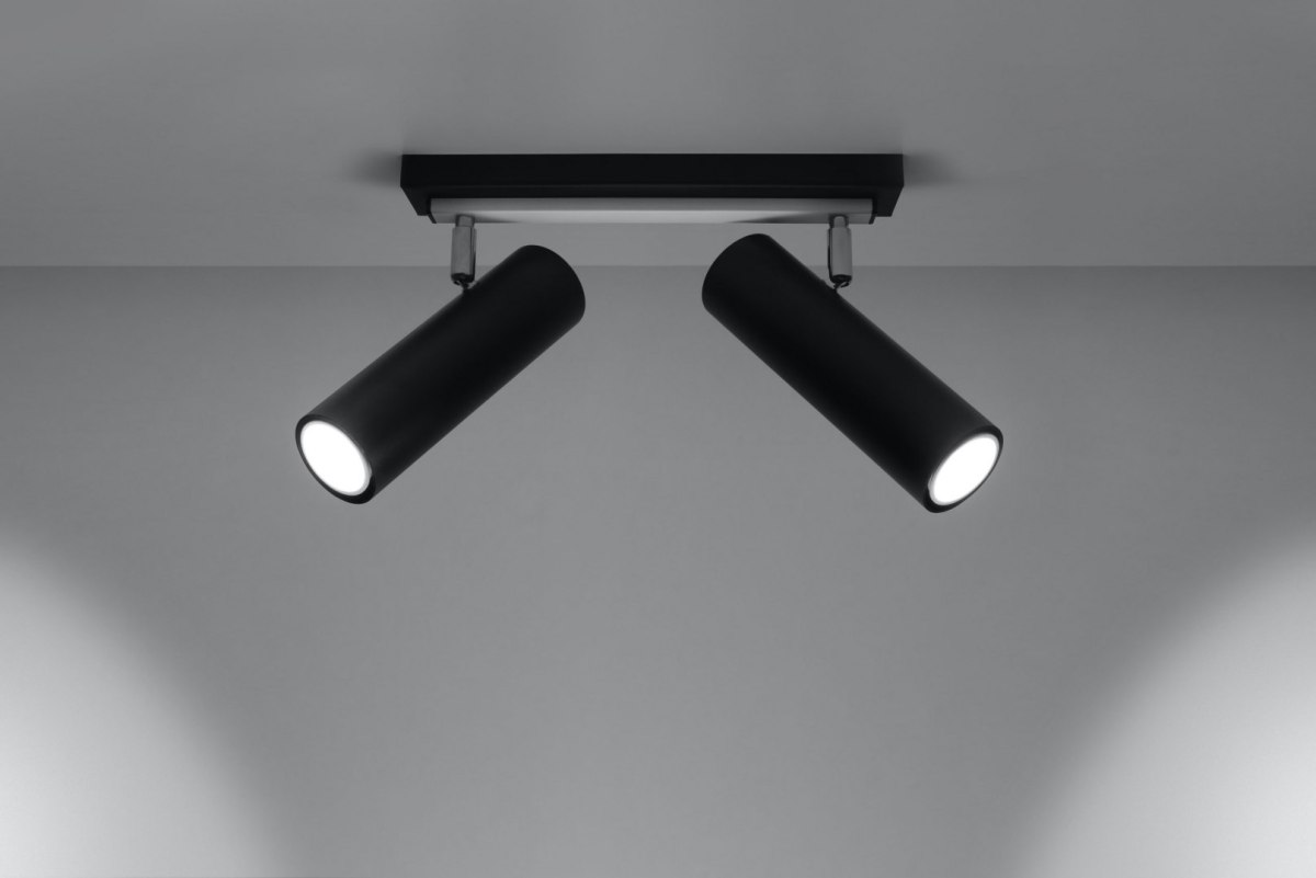 Plafon DIREZIONE 2 czarny listwa sufitowa regulowane tuby - Sollux Lighting