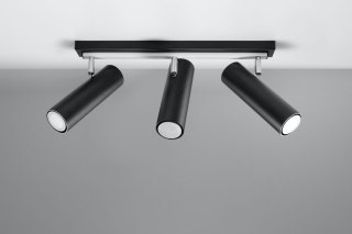 Plafon DIREZIONE 3 czarny listwa sufitowa regulowane tuby - Sollux Lighting