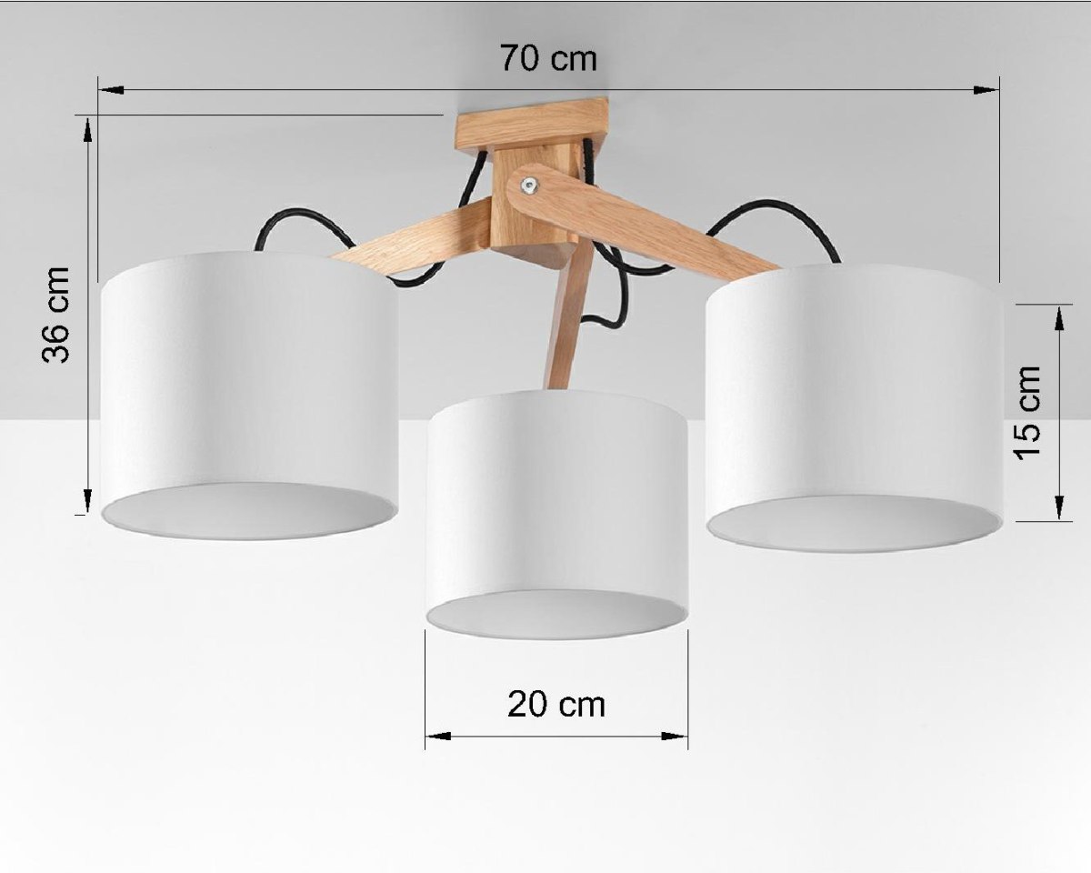 Plafon LEGNO 3 naturalne drewno - Sollux Lighting Plafon LEGNO 3 naturalne drewno - Sollux Lighting