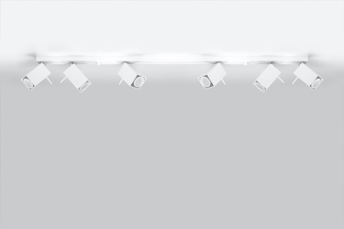 Plafon MERIDA 6L biały stal lampa sufitowa na listwie z regulowanymi tubami - Sollux Lighting