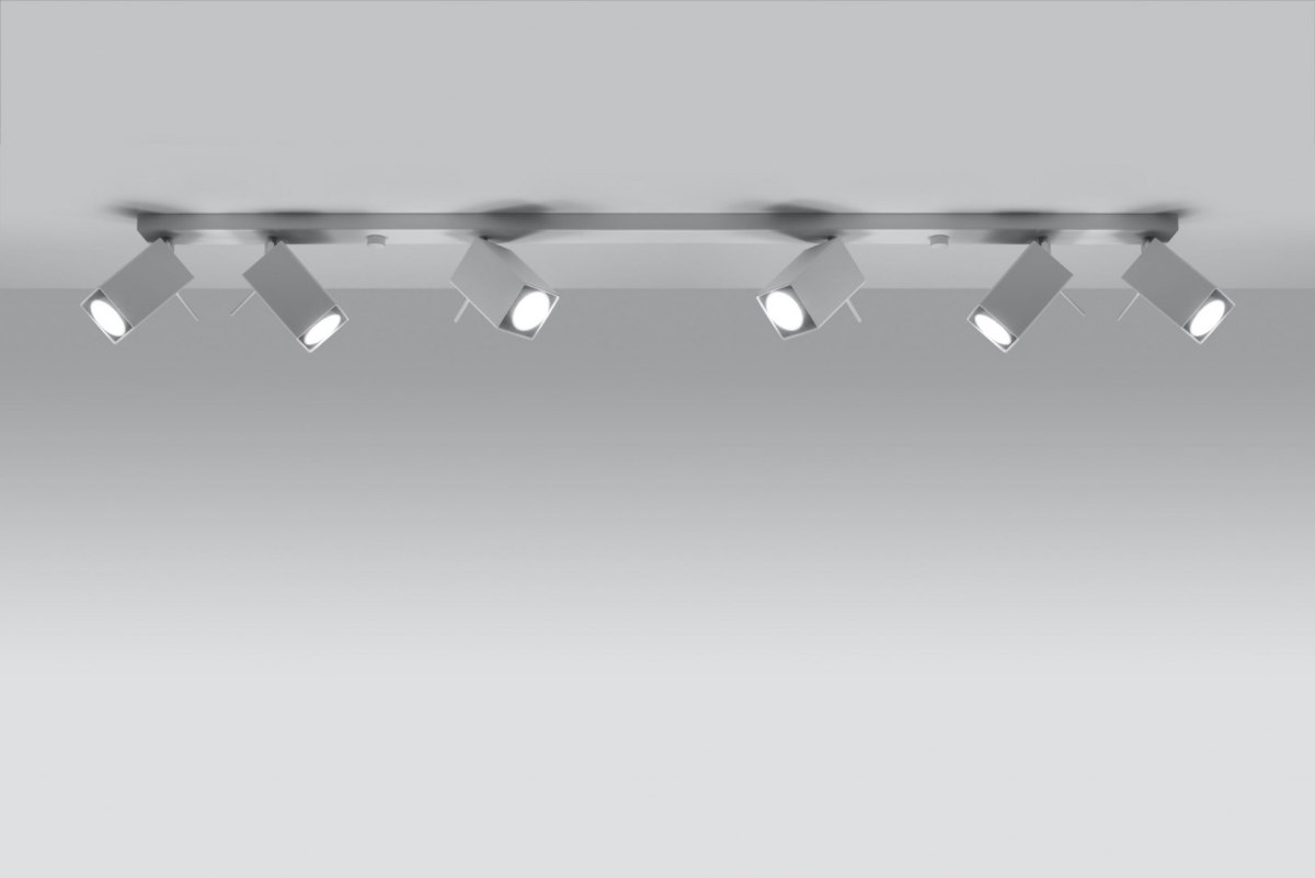 Plafon MERIDA 6L biały stal lampa sufitowa na listwie z regulowanymi tubami - Sollux Lighting - lampa sie swieci Plafon MERIDA 6L biały stal lampa sufitowa na listwie z regulowanymi tubami - Sollux Lighting - lampa sie swieci
