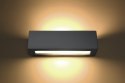 Kinkiet ceramiczny VEGA szary  - Sollux Lighting - zapalona lampa