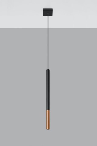 Lampa wisząca MOZAICA 1 czarny / miedź pojedynczy zwis - Sollux Lighting