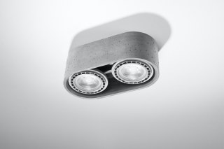 Plafon BASIC 2 beton podwójna lampa sufitowa szara - Sollux Lighting