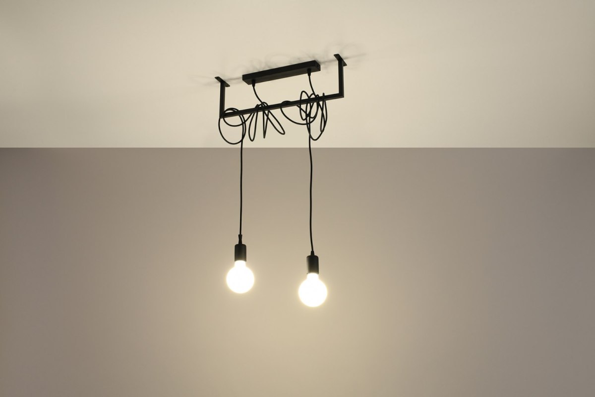 Lampa wisząca SALAMANCA 2 podwójna w stylu loft industrialnym - Sollux Lighting