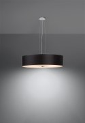 Lampa wisząca SKALA 50 czarna tkanina szkło stal - Sollux Lighting - wizualizacja