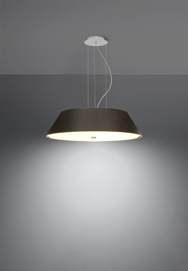Lampa wisząca VEGA 60 czarna duża lampa tkanina szkło - Sollux Lighting - wizualizacja