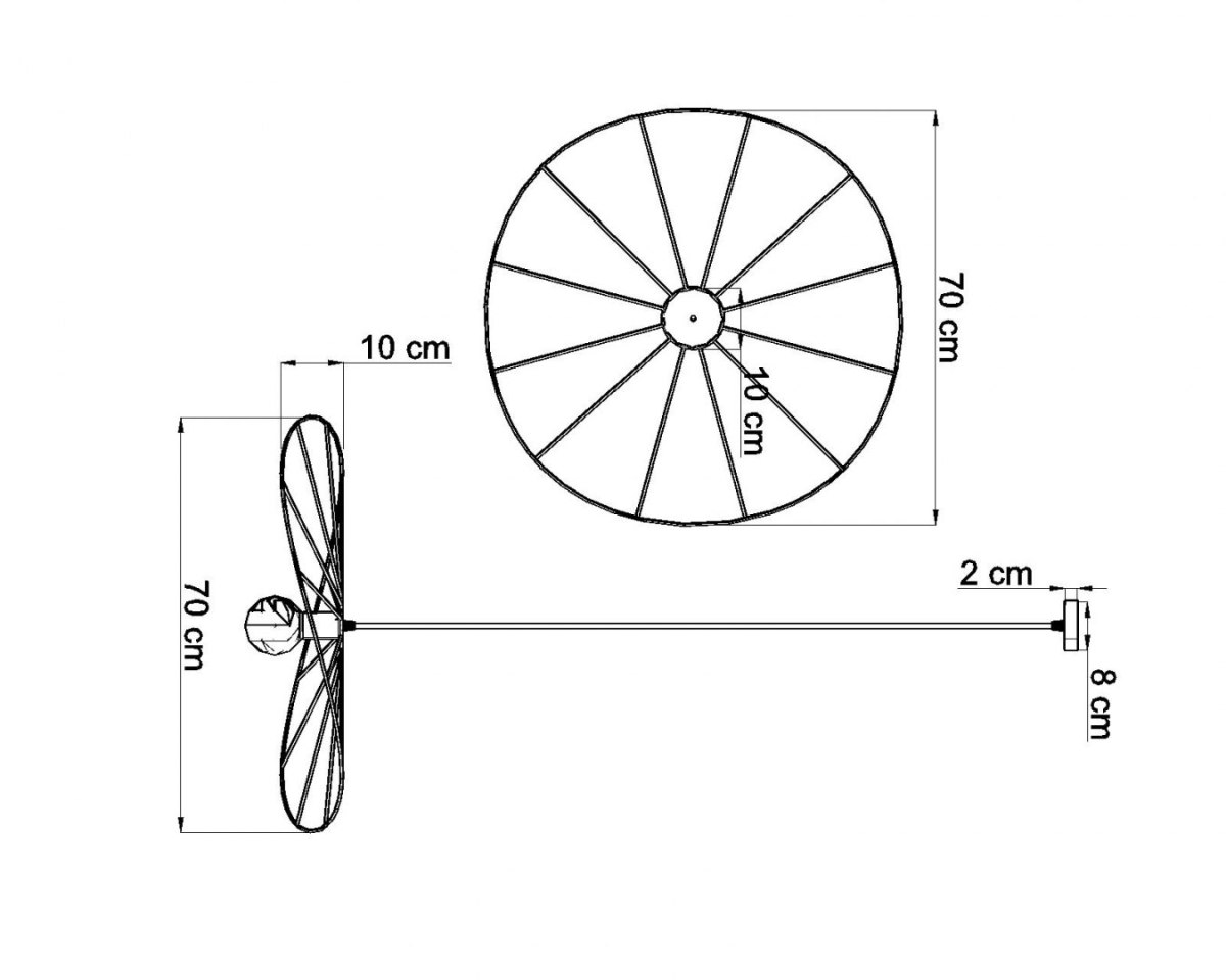 Lampa wisząca ESKOLA 70 czarna lampa dekoracyjna kapelusz - Thoro Lampa wisząca ESKOLA 70 czarna lampa dekoracyjna kapelusz - Thoro