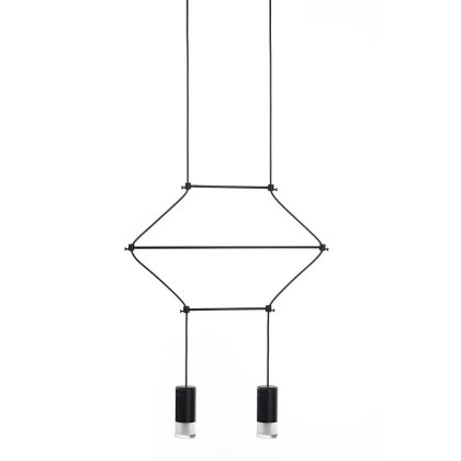 Lampa wisząca FLUSSO 2 czarna - King Home