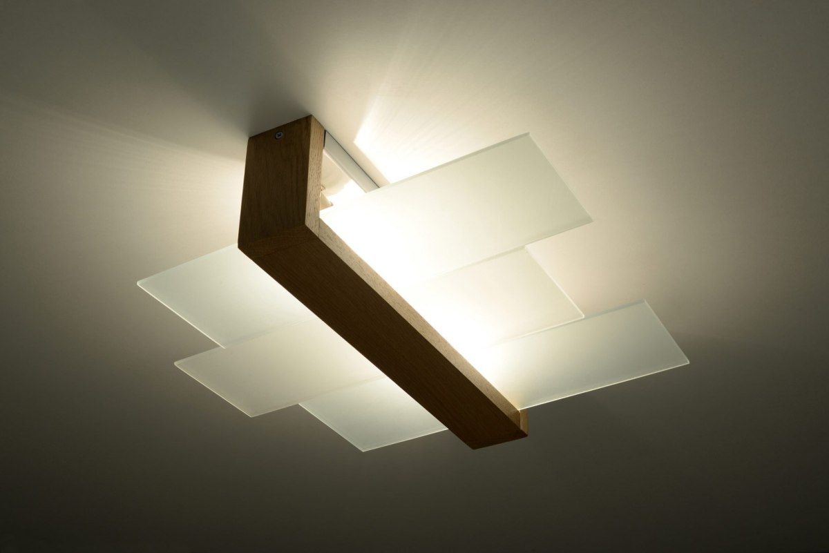 Plafon FENIKS 2 naturalne drewno - Sollux Lighting