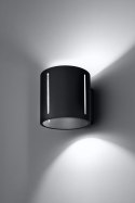 Kinkiet aluminiowy INEZ czarny lampa ścienna dekoracyjna - Sollux Lighting - zapalona lampa