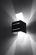Kinkiet aluminiowy LORETO czarny lampa ścienna dekoracyjna - Sollux Lighting - zapalona lampa
