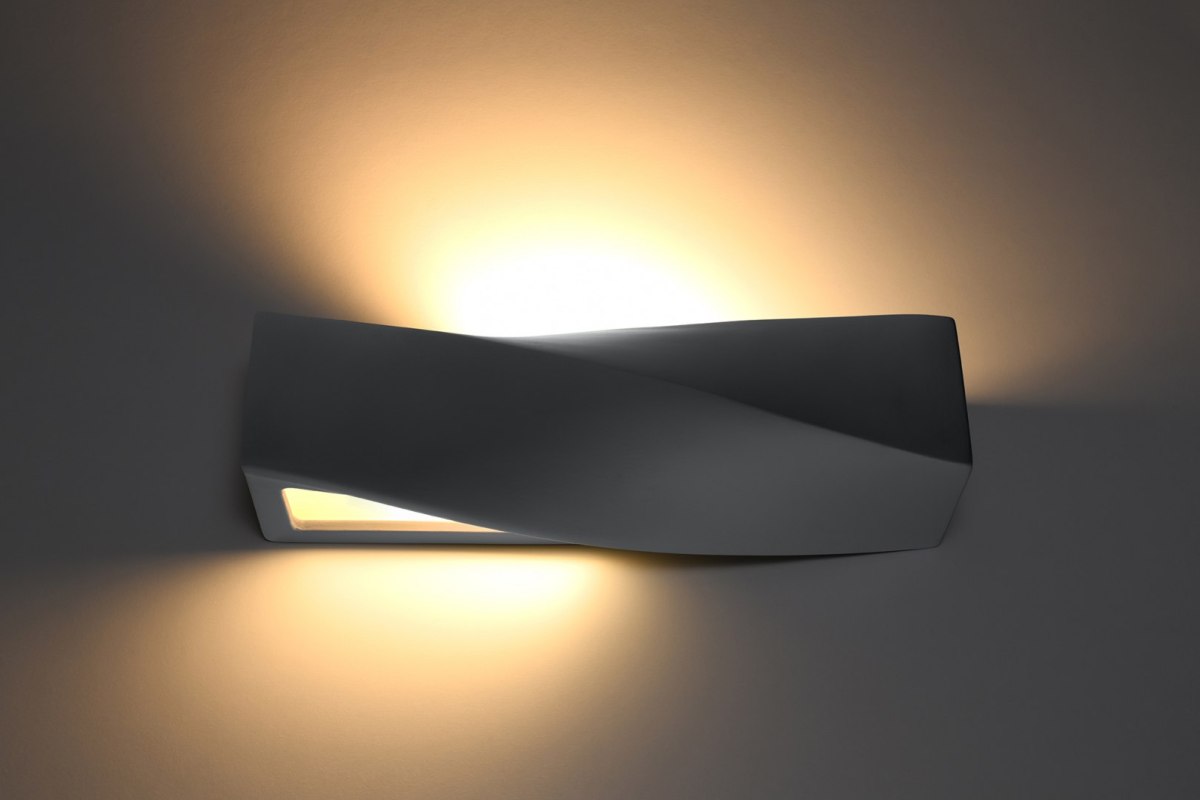 Kinkiet ceramiczny SIGMA szary lampa ścienna dekoracyjna - Sollux Lighting